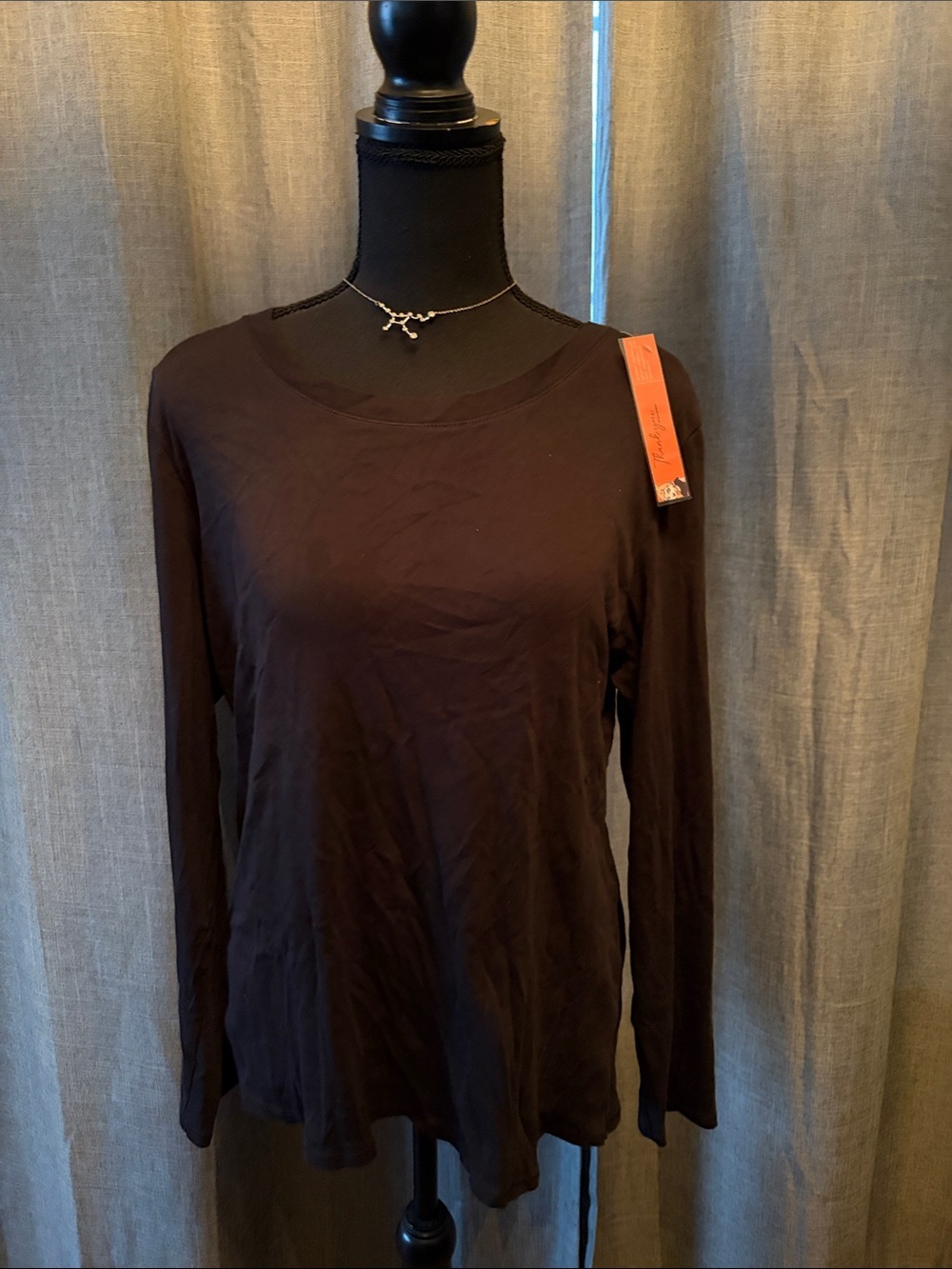 J. Jill Black Long-Sleeve Scoop Neck Tee